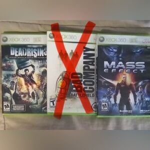 XBOX 360 Video Games x 2 (Y2K Vintage) MASS EFFECT & DEADRISING / Both Play Fine